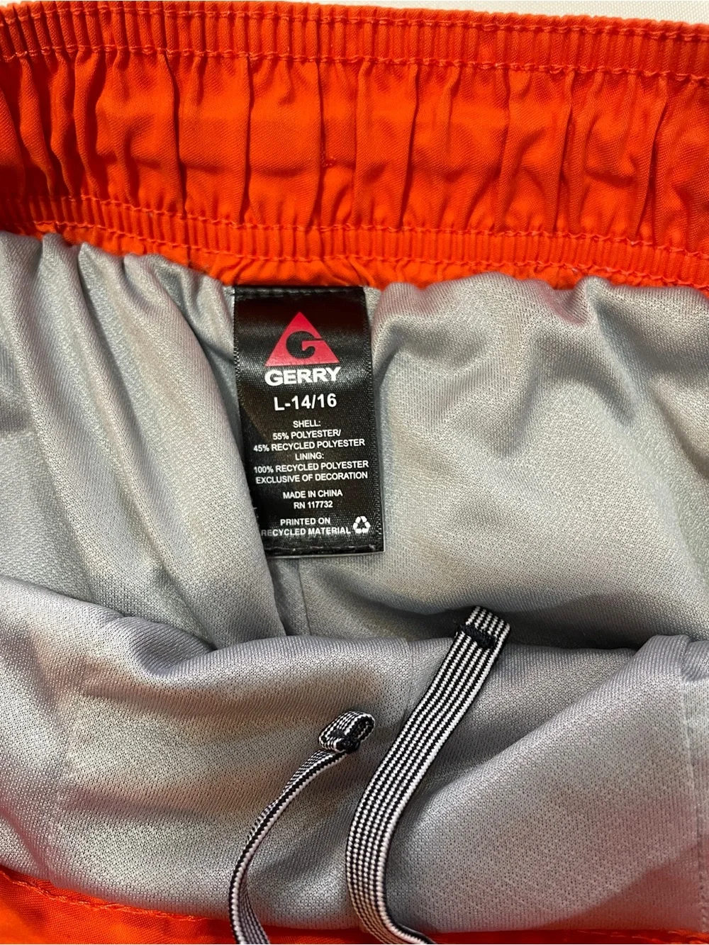 Gerry Blue Camo Swim Trunks with Orange Waistband